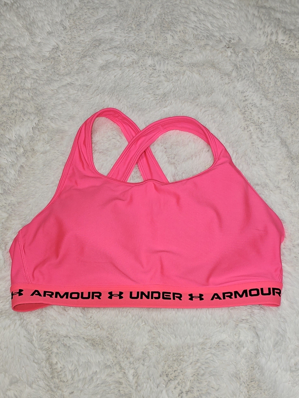 Under Armour Neon Pink Crossback Sports Bra
